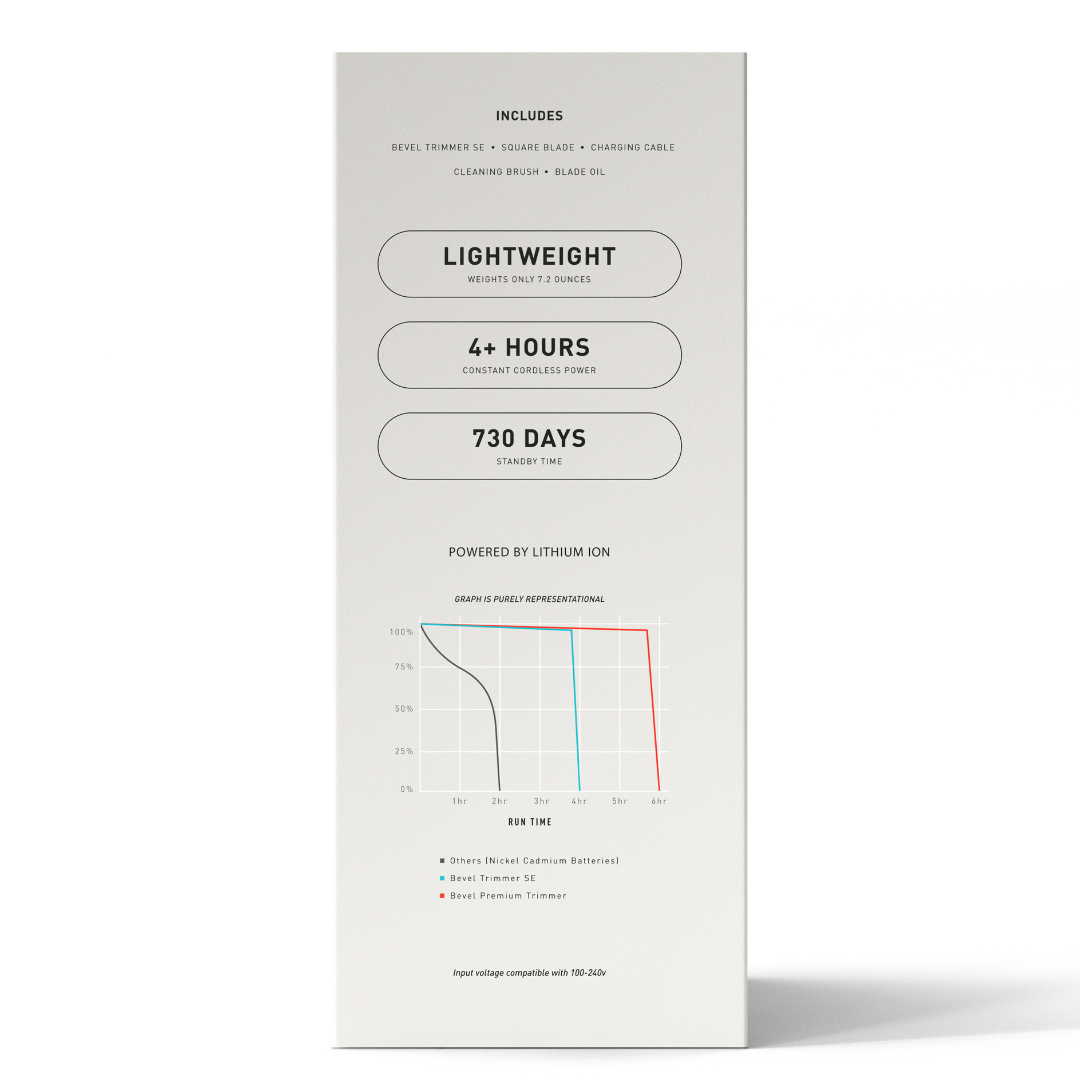 Bevel Trimmer SE Packaging side of box
