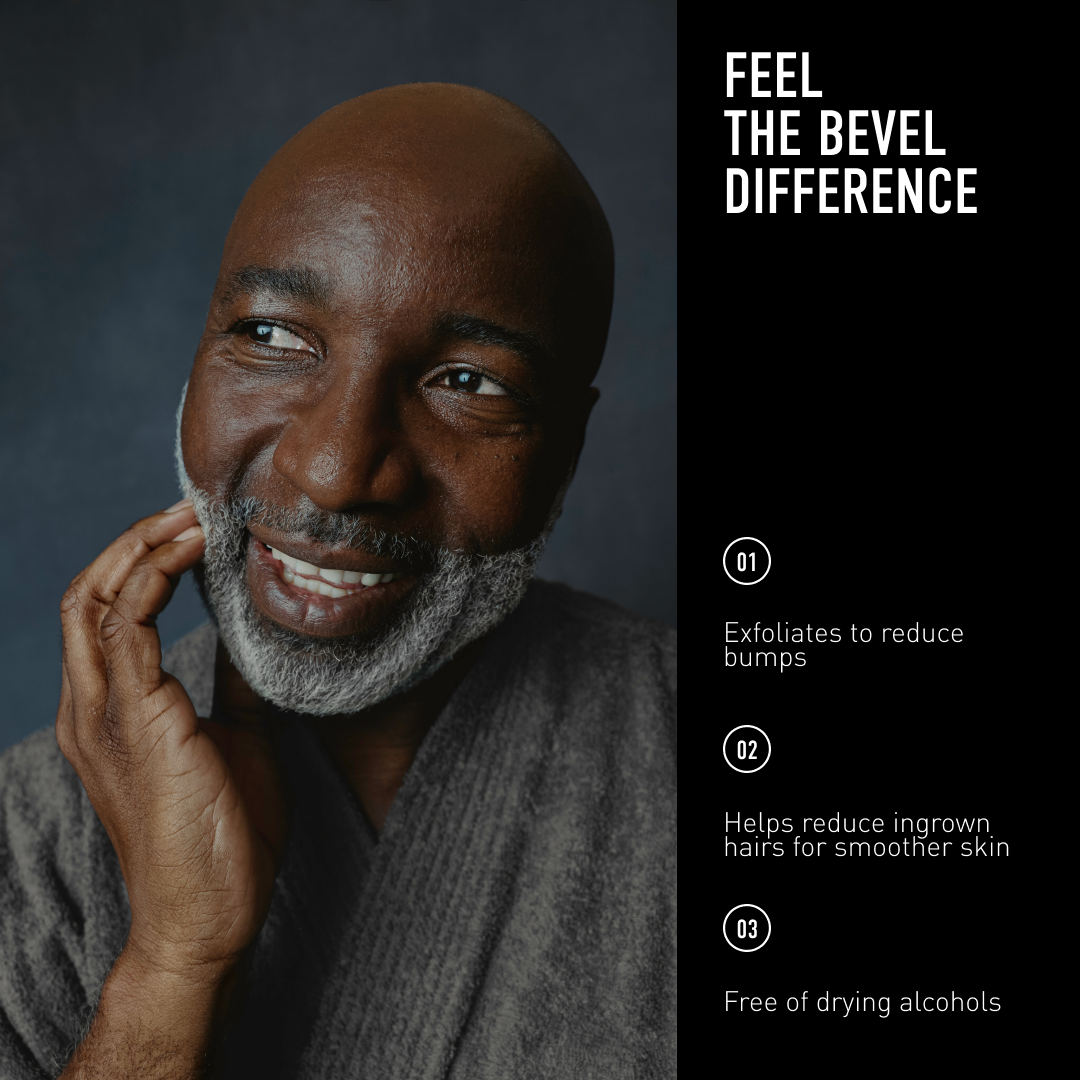 Man with gray beard and benefits of the Bevel Difference