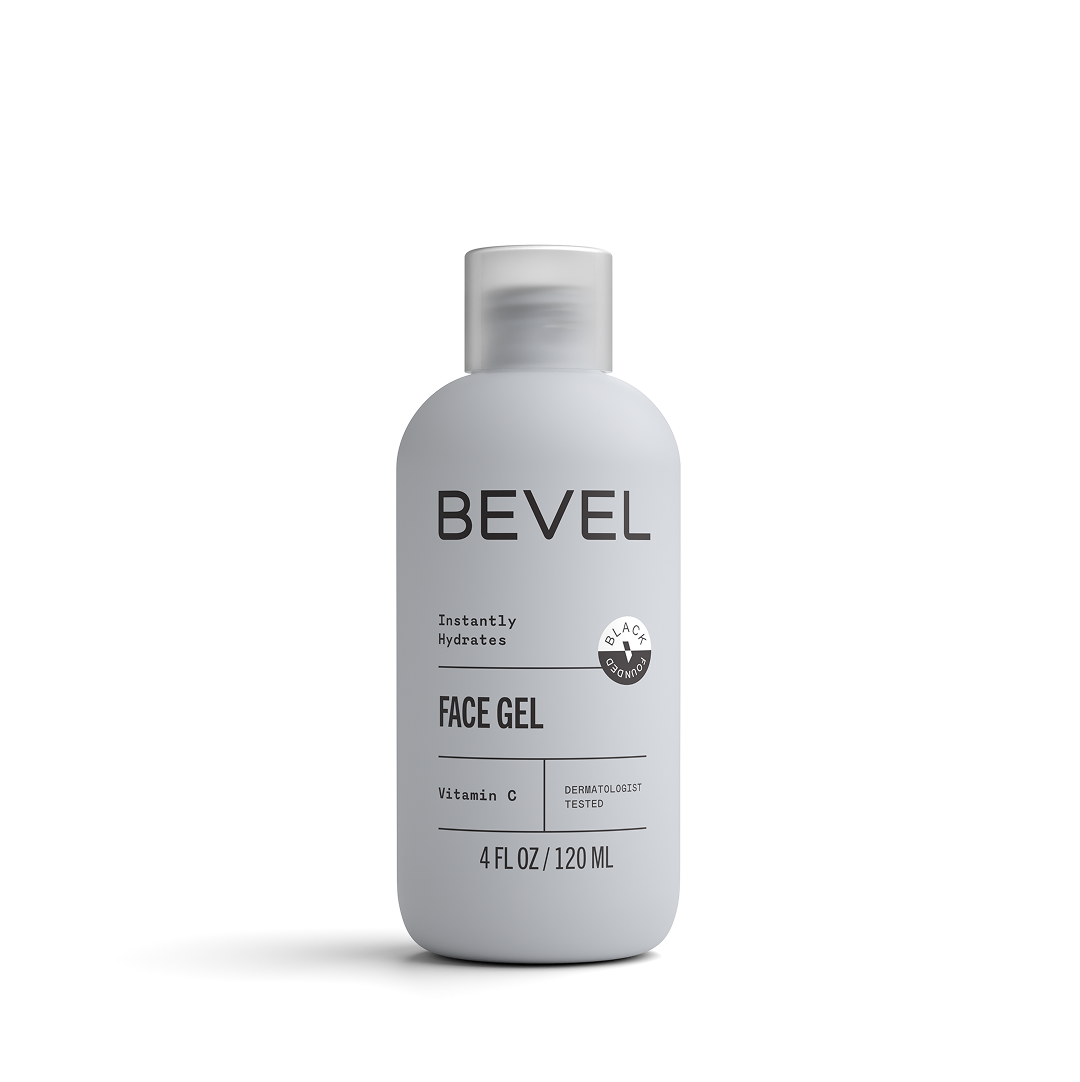 Bevel face gel bottle on a white background