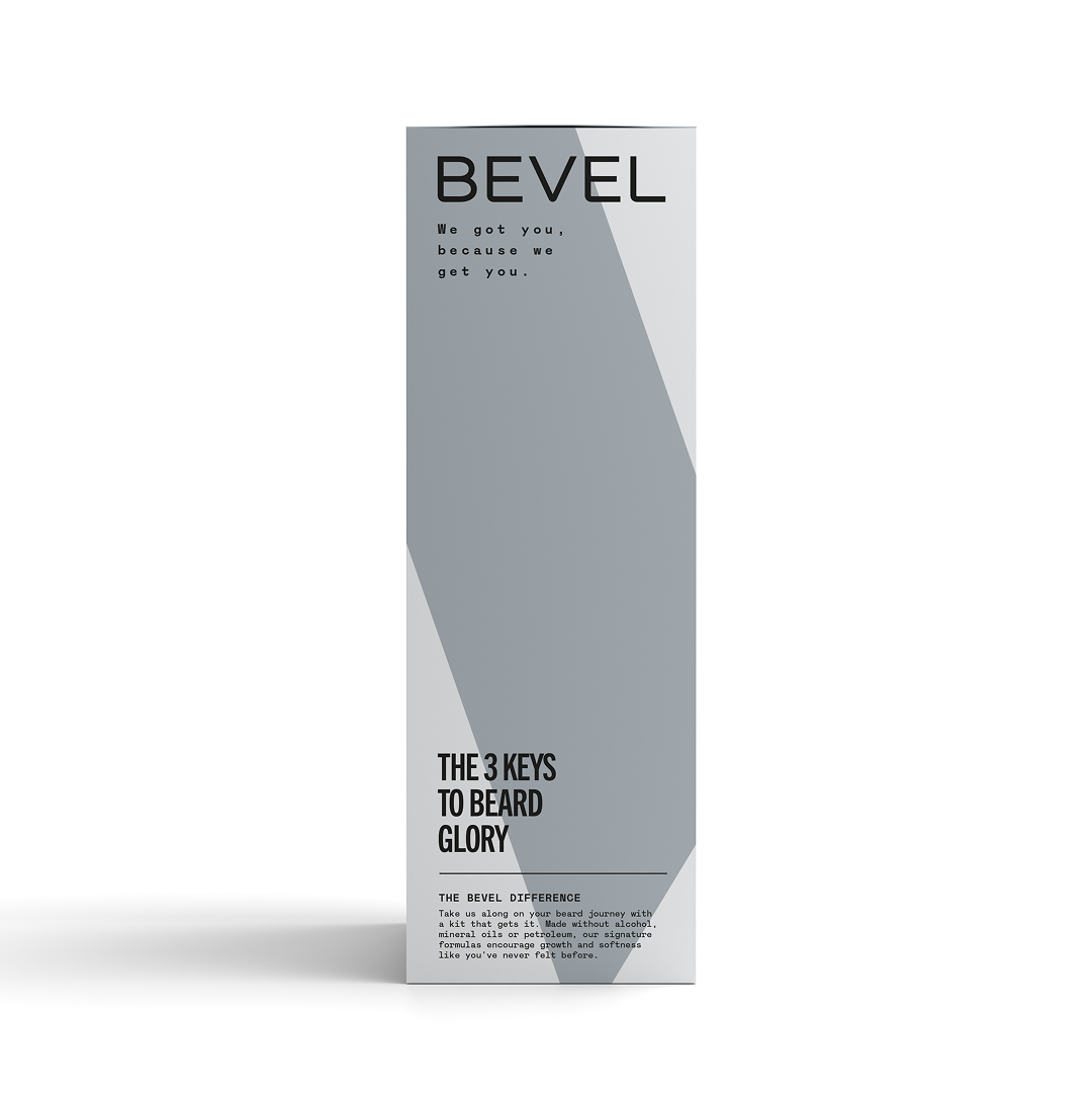 Bevel product packaging on a white background