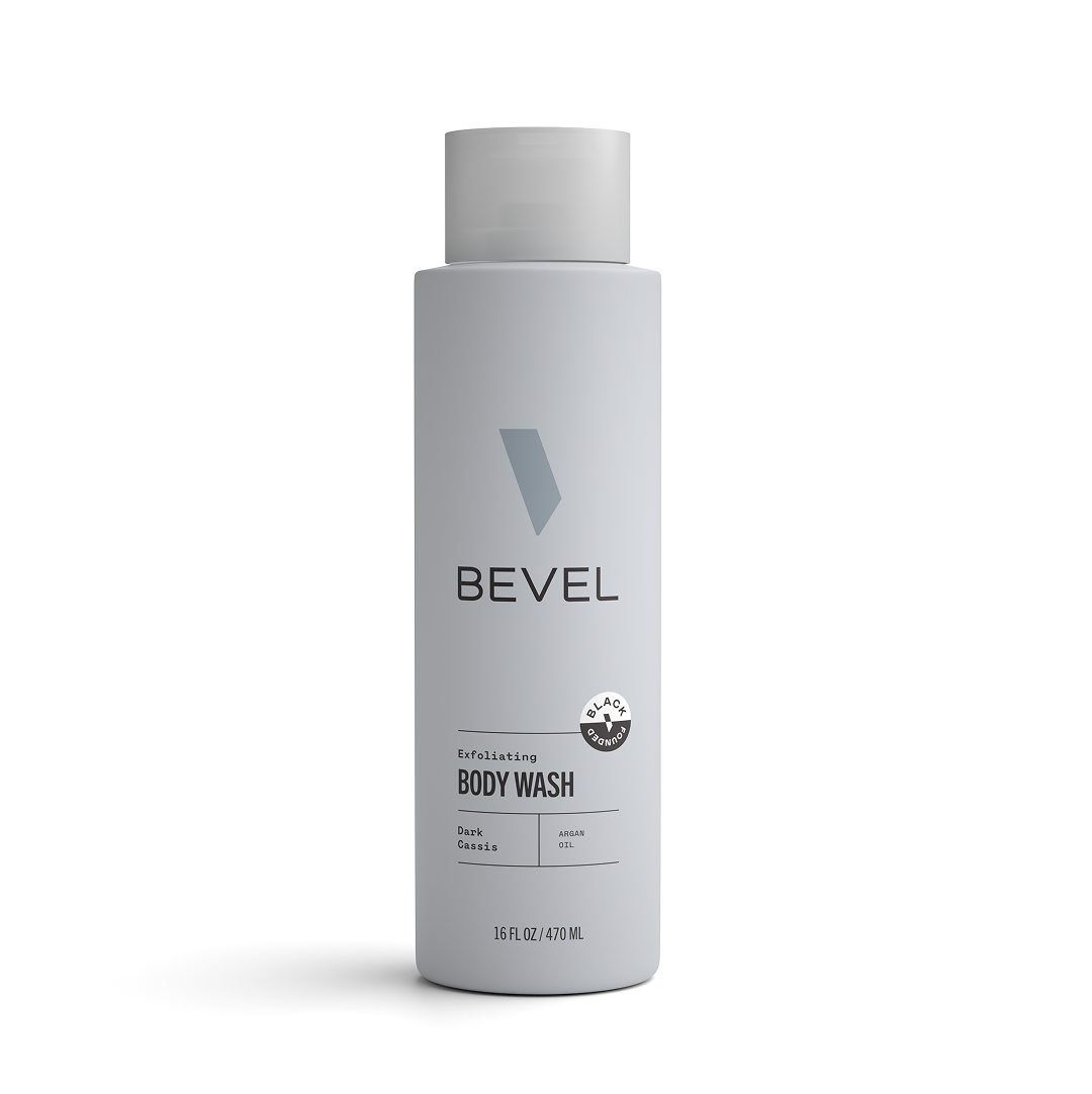 Bevel body wash bottle on a white background